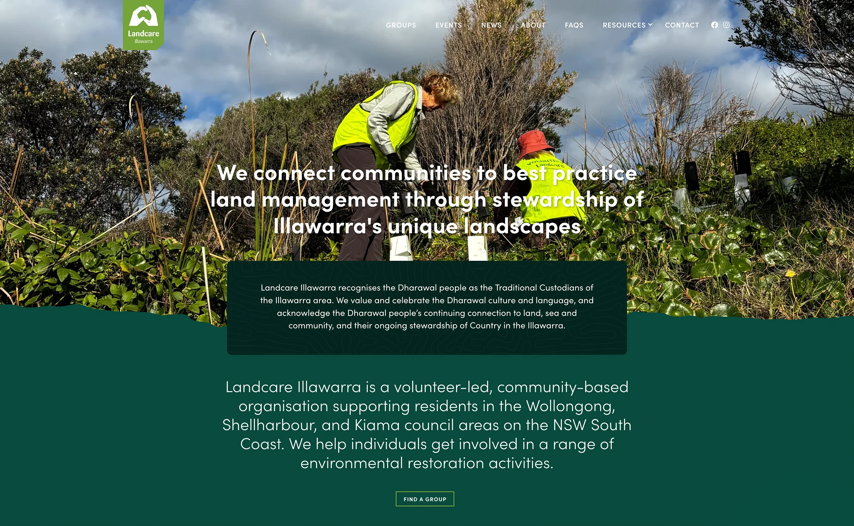 Landcare Illawarra website design