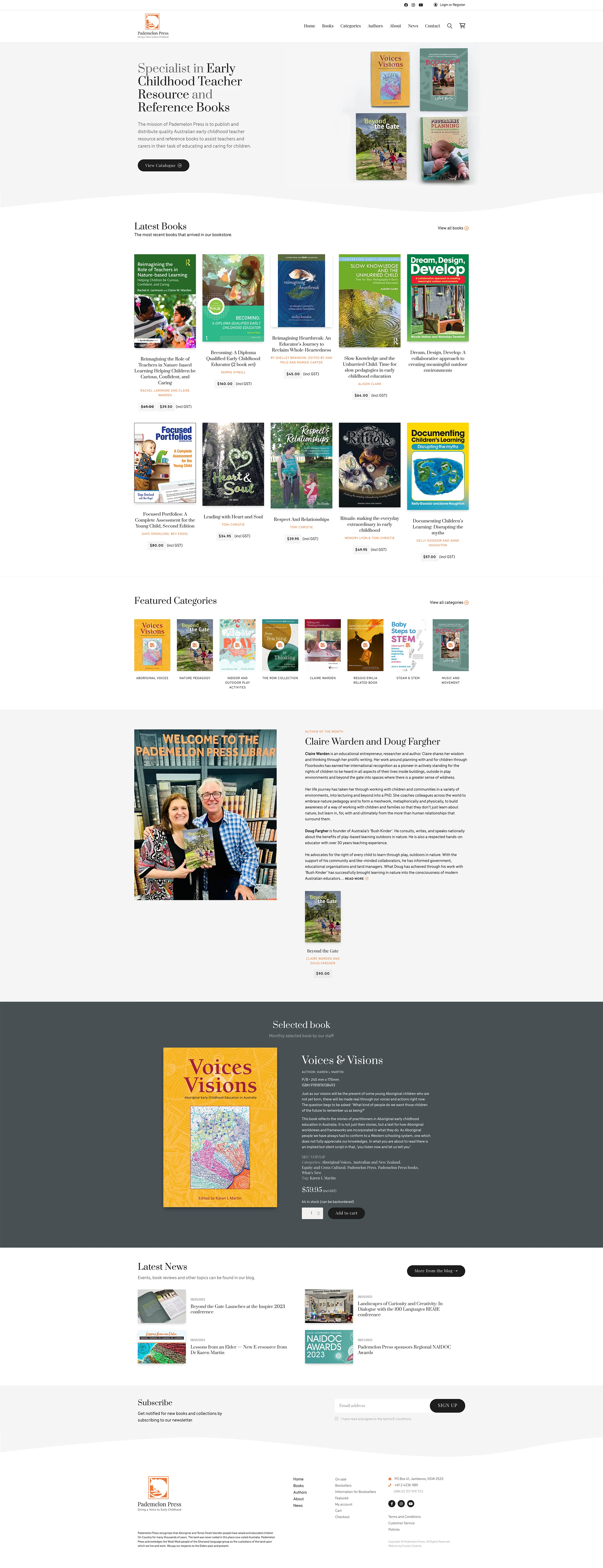 Pademelon Press Bookstore eCommerce Website website design by Eureka Creative