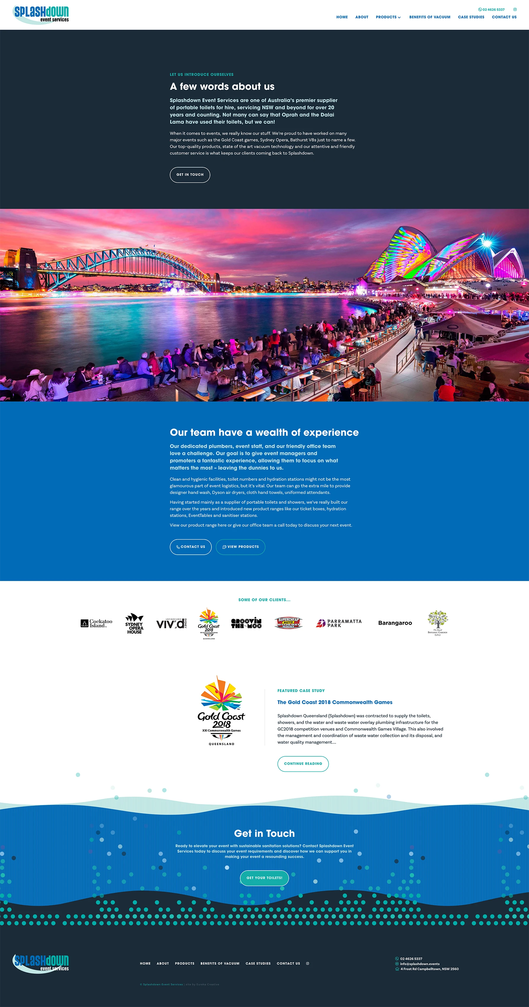 Splashdown Event Services website design