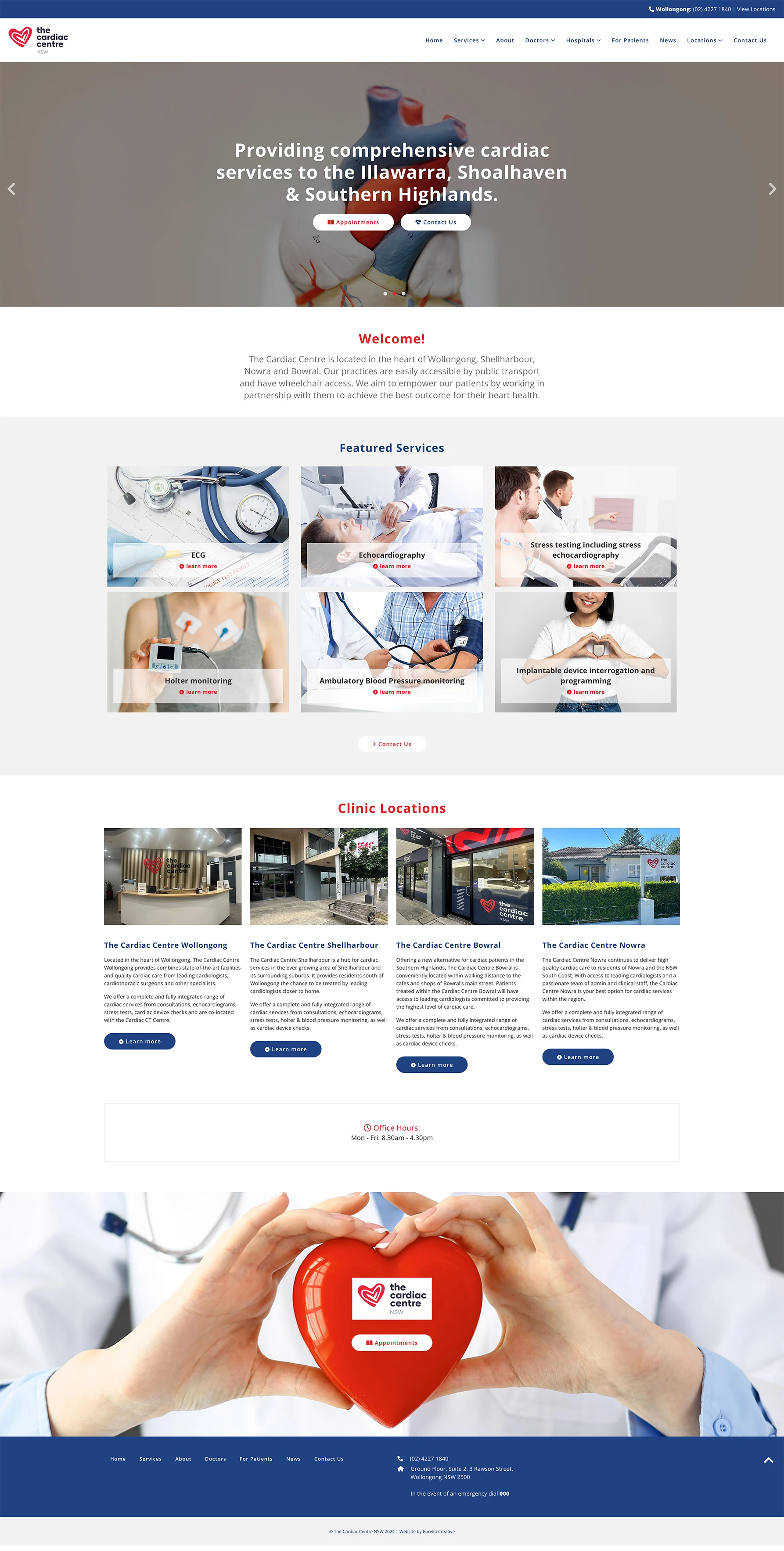 The Cardiac Centre NSW website design by Eureka Creative