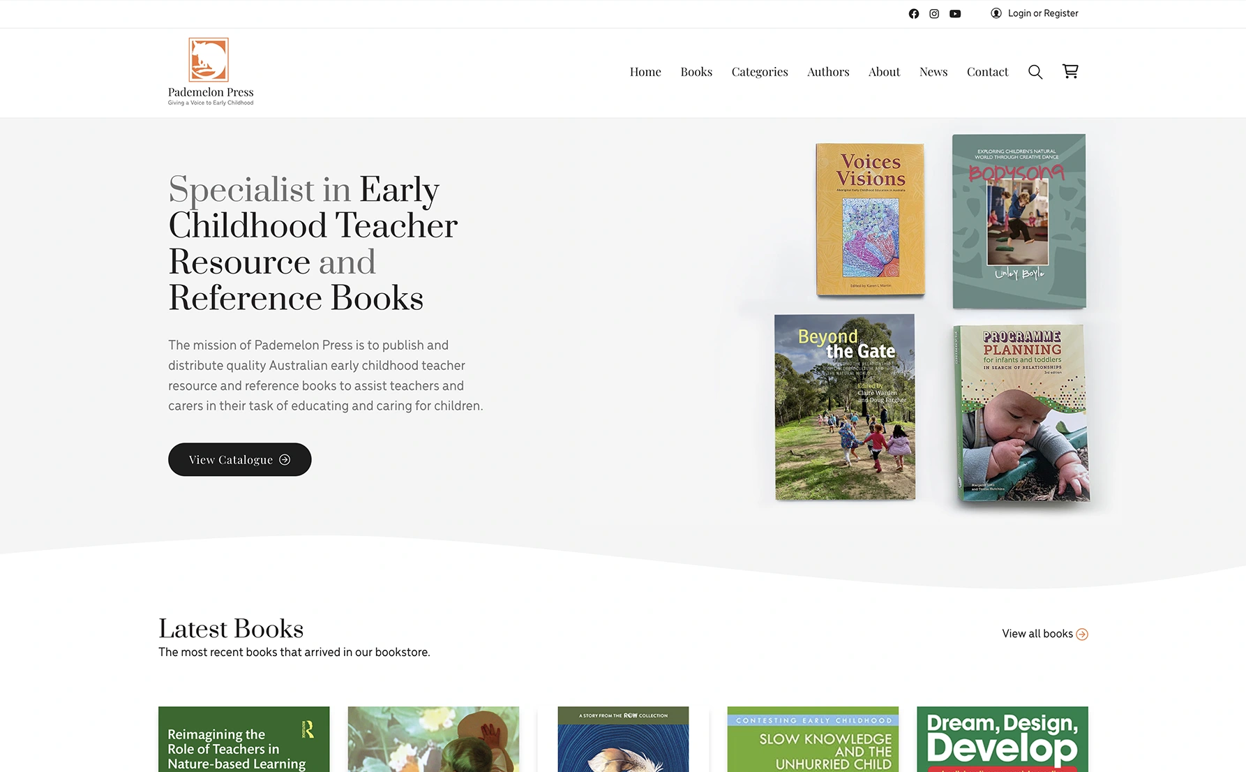 Pademelon Press Bookstore eCommerce Website website design by Eureka Creative