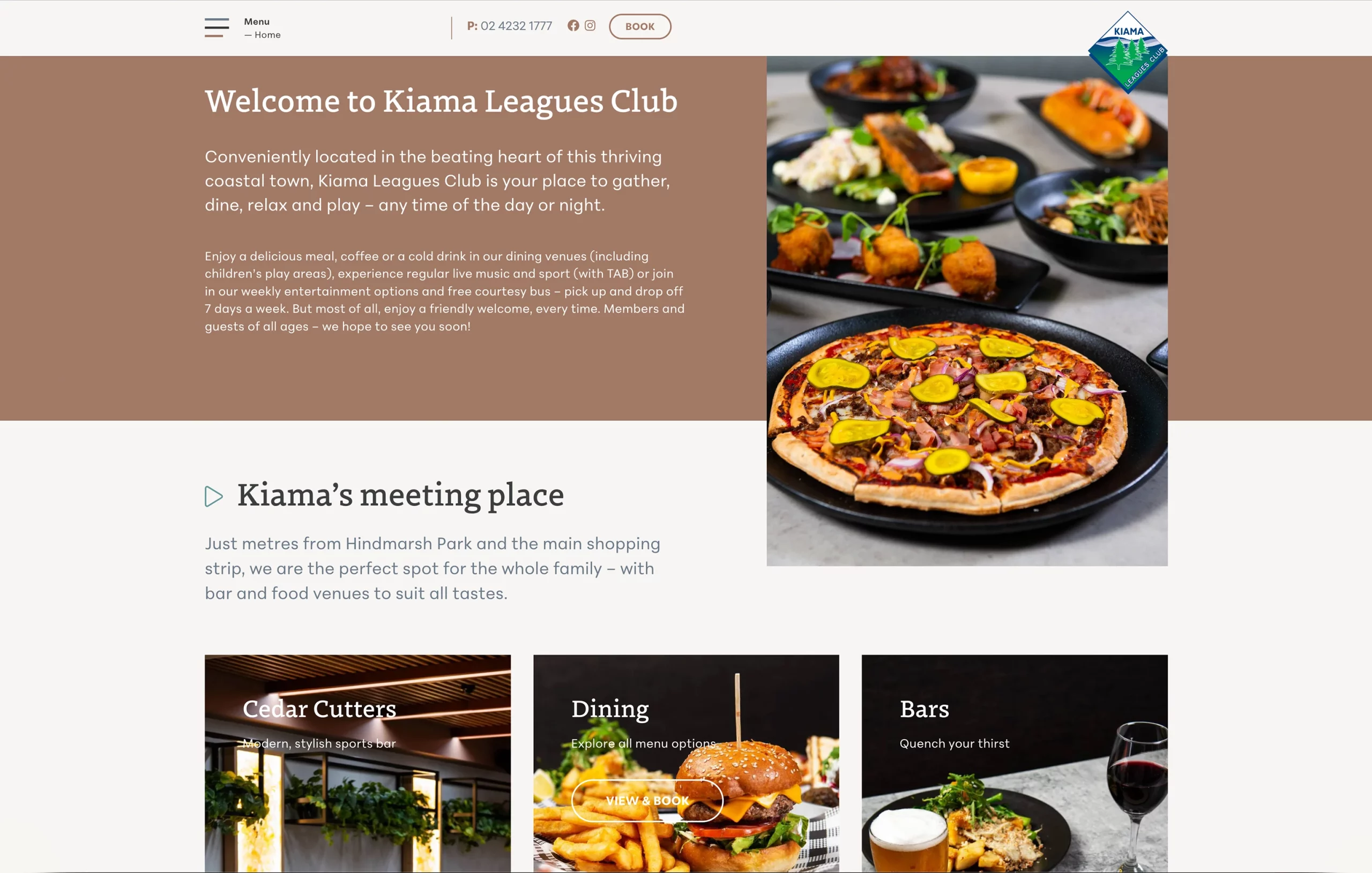 Club website design by Eureka Creative – Kiama Leagues Club.