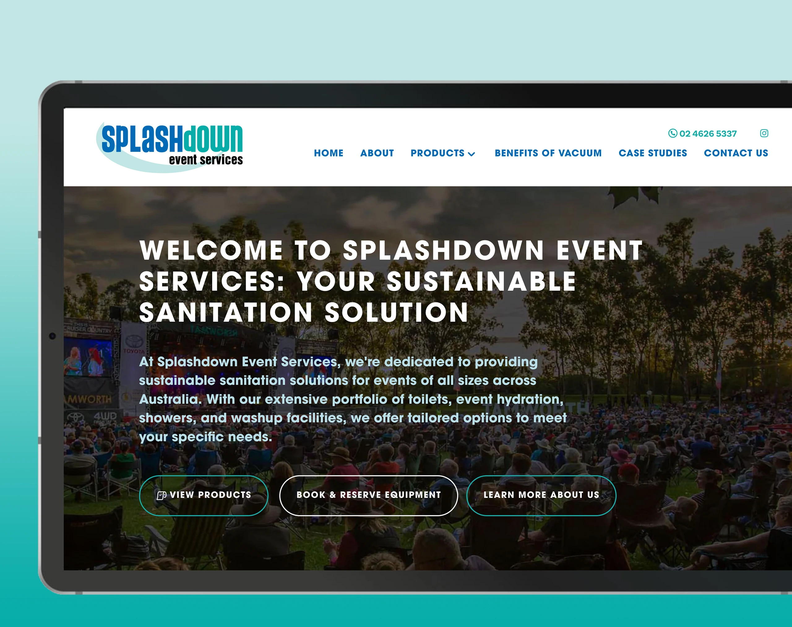 Splashdown Event Services website design