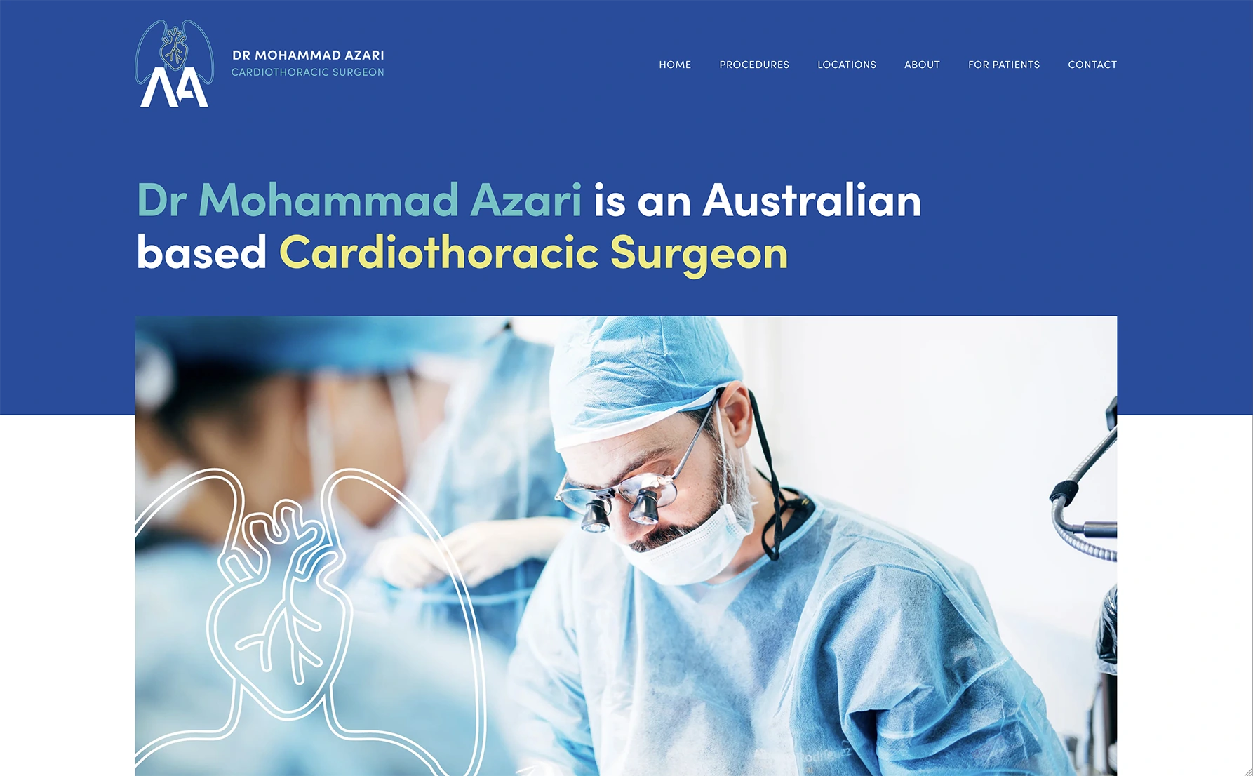 Cardiothoracic Surgeon website design by Eureka Creative